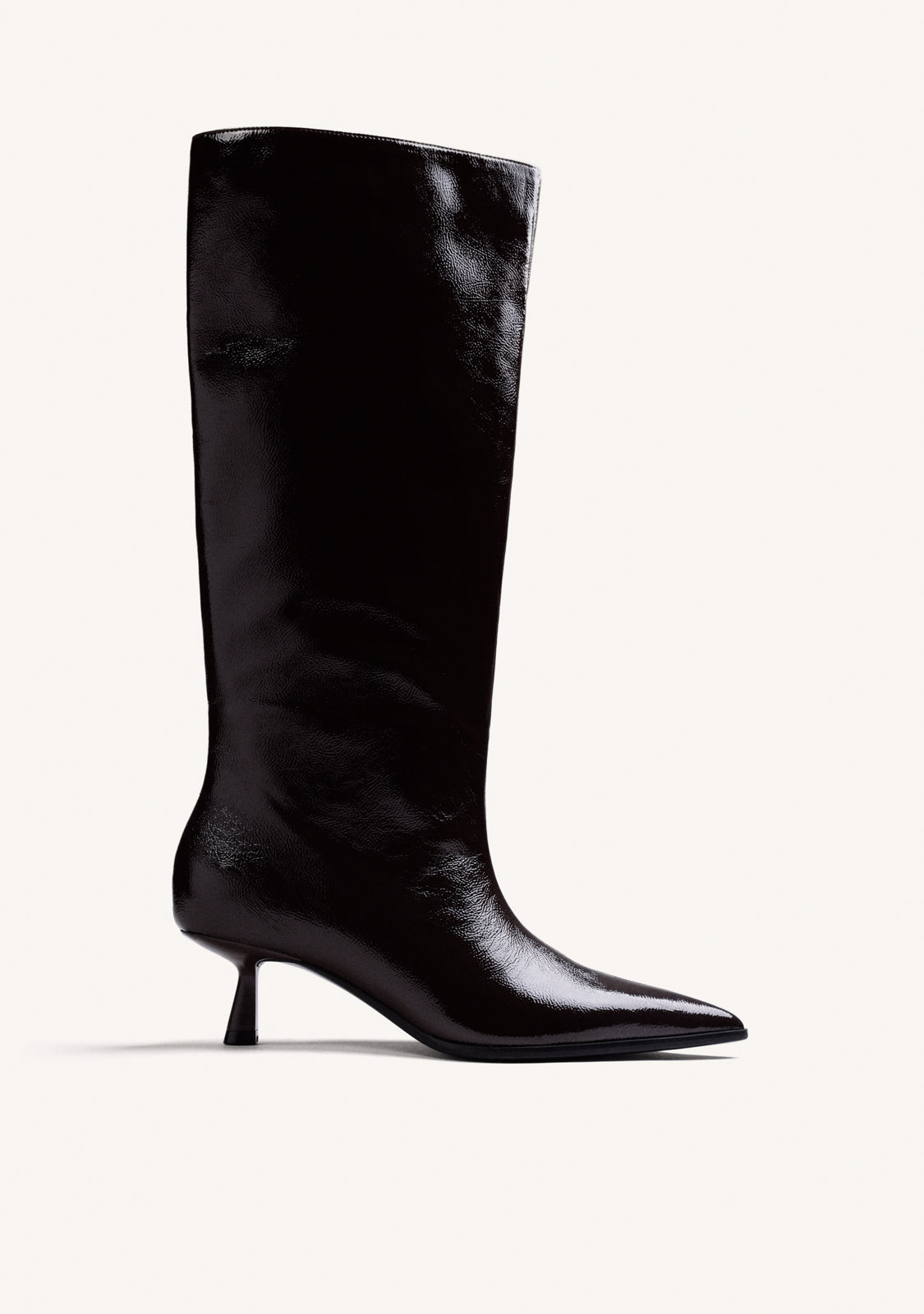 BURGUNDY HIGH KITTEN BOOTS
