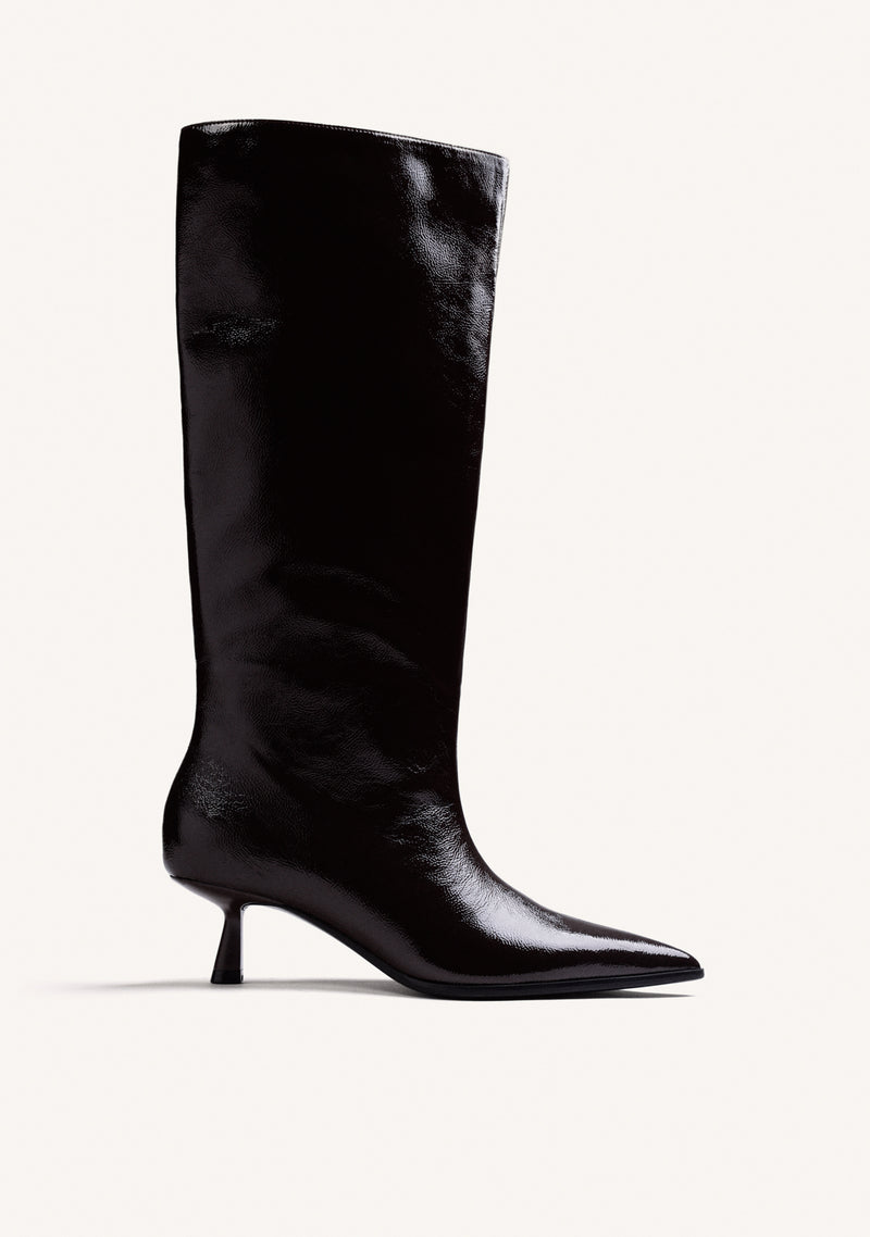 BURGUNDY HIGH KITTEN BOOTS