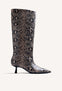 HIGH ANIMAL PRINT KITTEN BOOTS