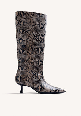 HIGH ANIMAL PRINT KITTEN BOOTS