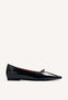 BLACK PATENT LEATHER WEDGED BALLET FLATS