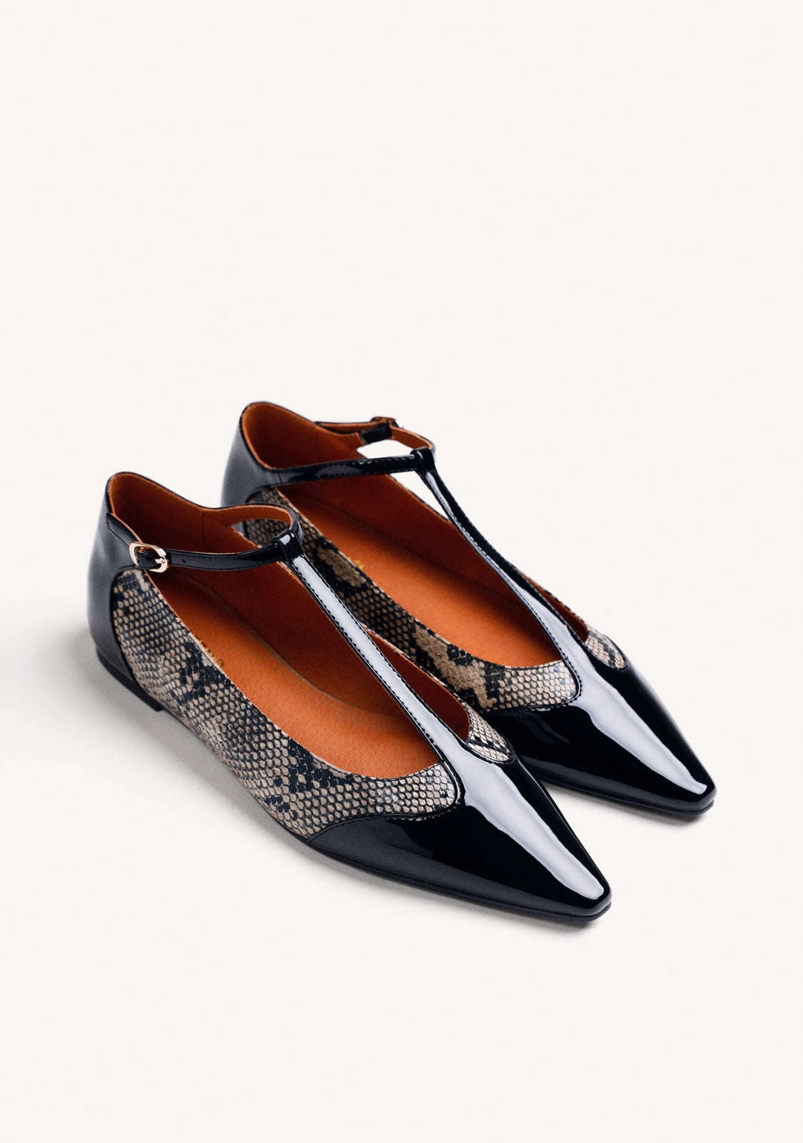 ANIMAL PRINT LEATHER WEDGE BALLET FLATS