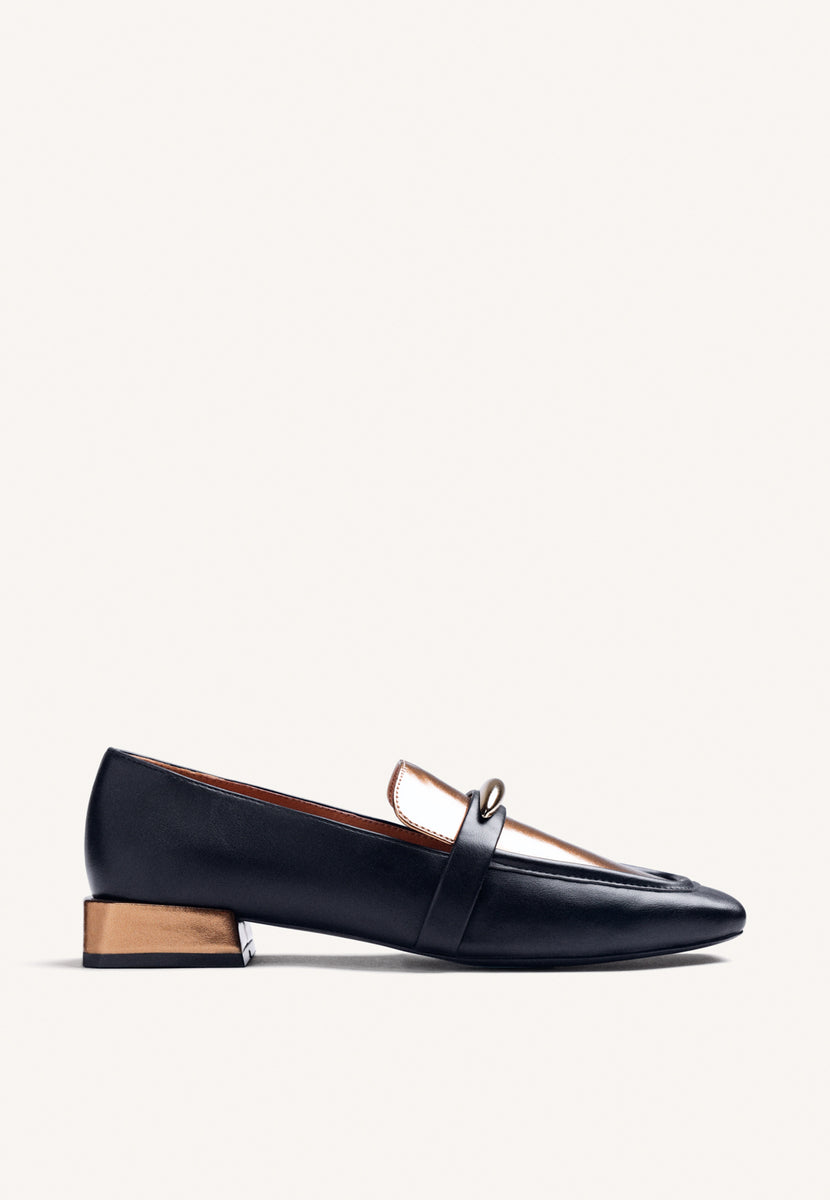 MOCASINES NEGRO PIEL CONTRASTES
