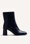 BLACK LEATHER ANKLE BOOTS WITH STUDS