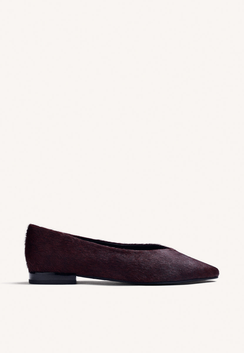 BALLERINES BORDEAUX EN CUIR