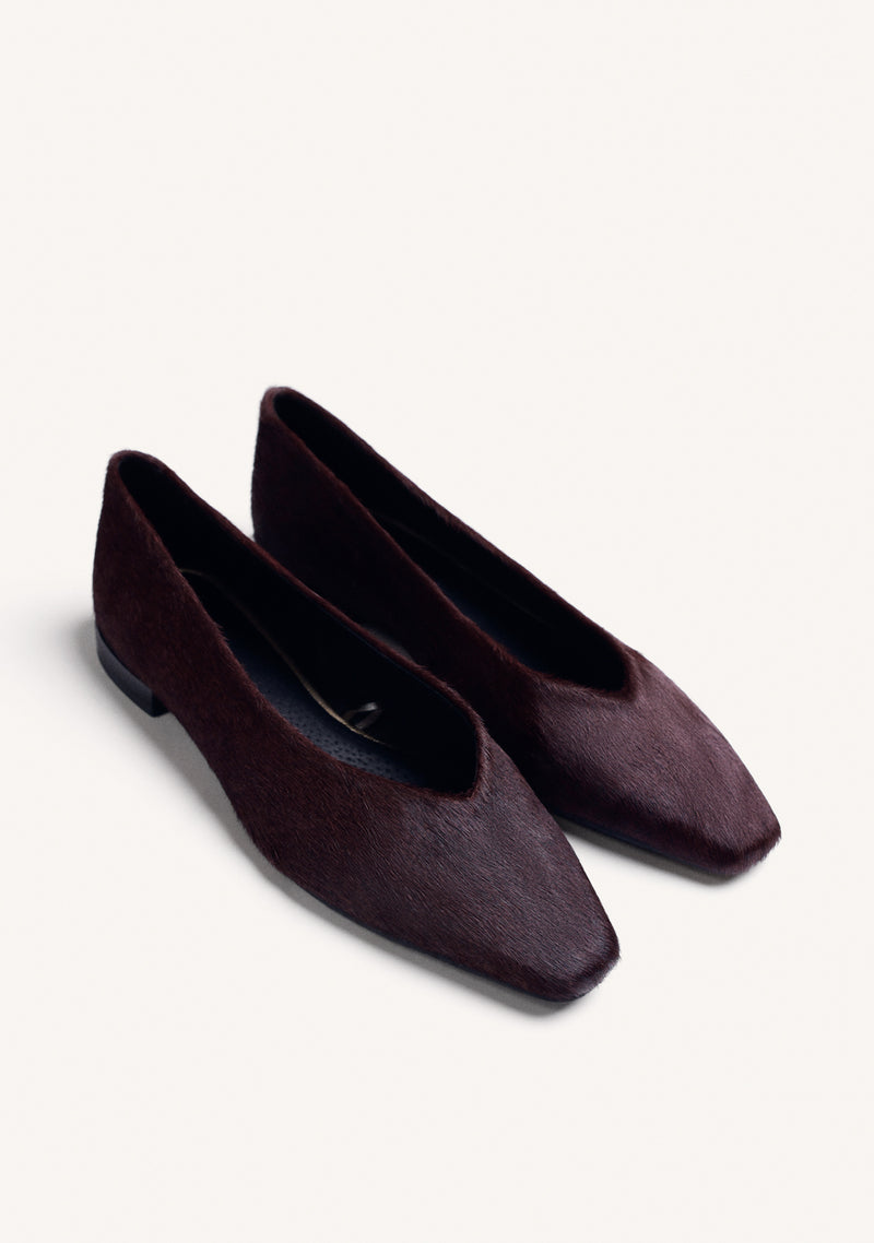 BURGUNDY LEATHER BALLET FLATS