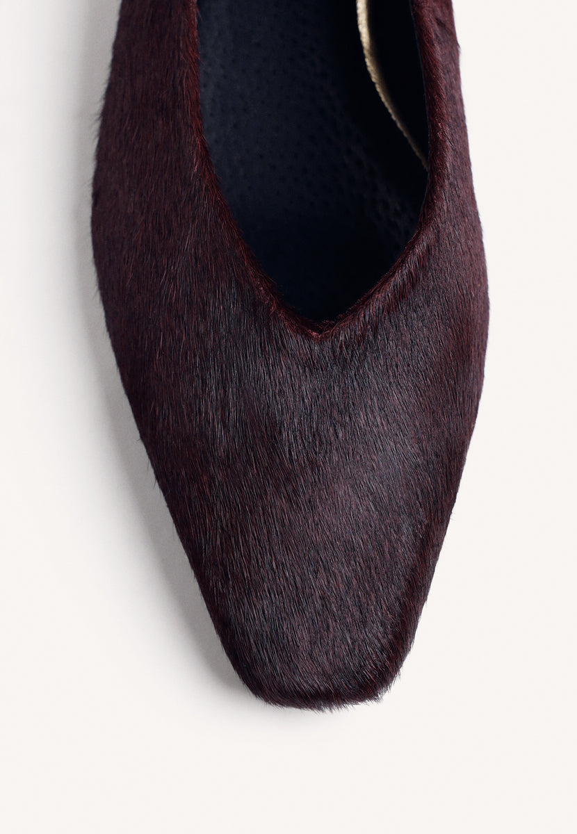 BALLERINES BORDEAUX EN CUIR