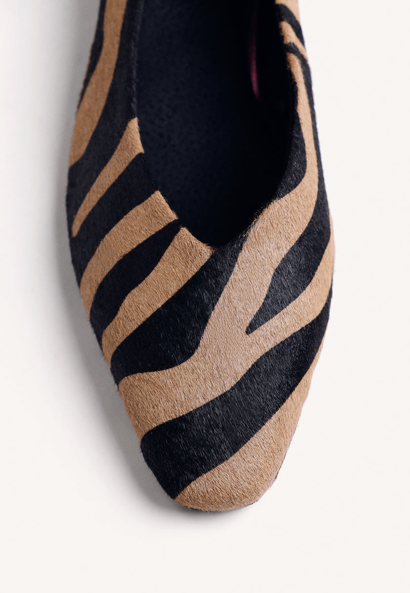 BALLERINES IMPRIMÉ ANIMAL EN CUIR
