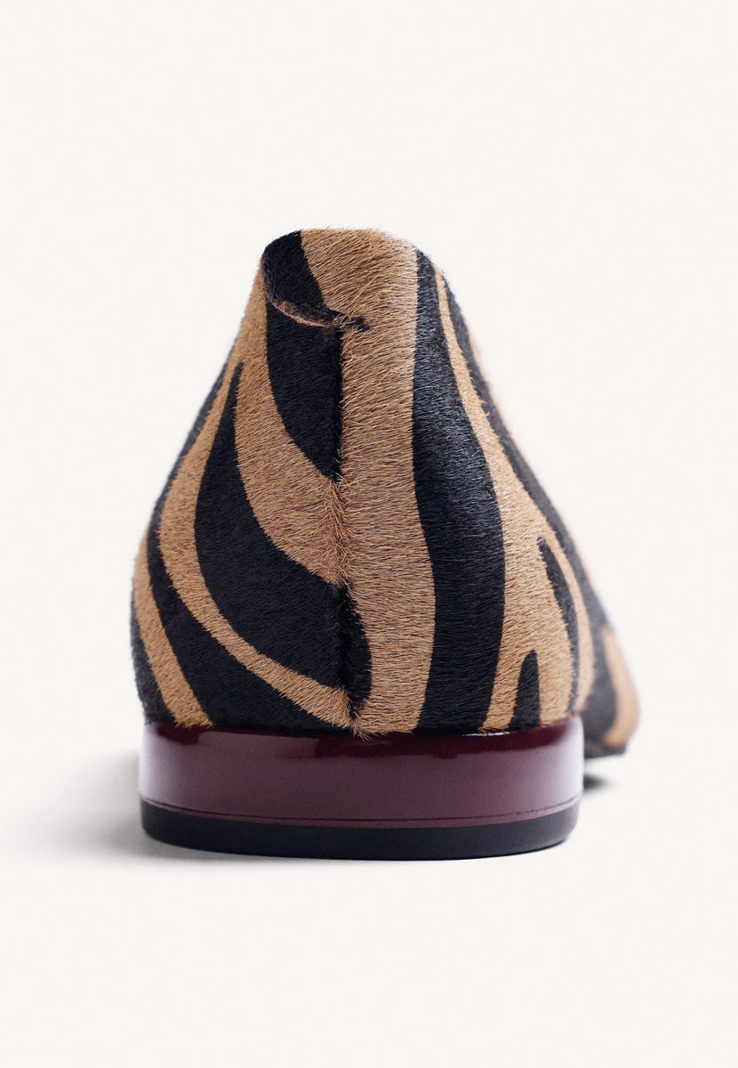 BALLERINES IMPRIMÉ ANIMAL EN CUIR
