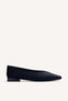 BLACK LEATHER BALLET FLATS