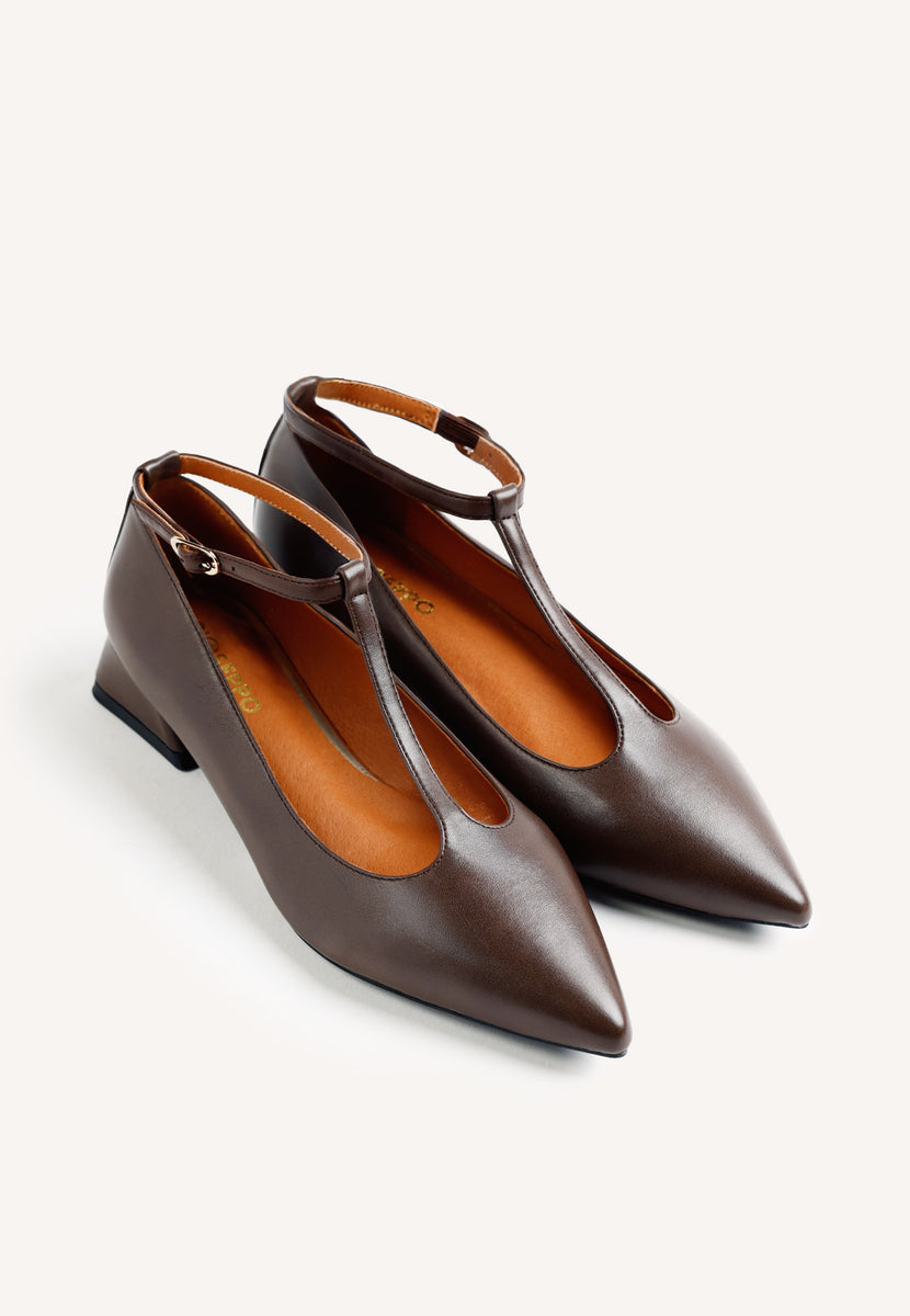 SCARPE CON TACCO MARRONI