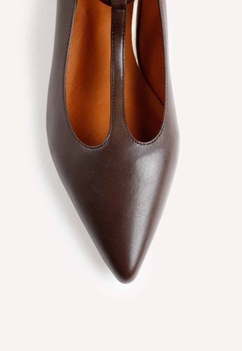 SCARPE CON TACCO MARRONI