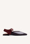 BROWN LEATHER BACKLESS BALLERINAS