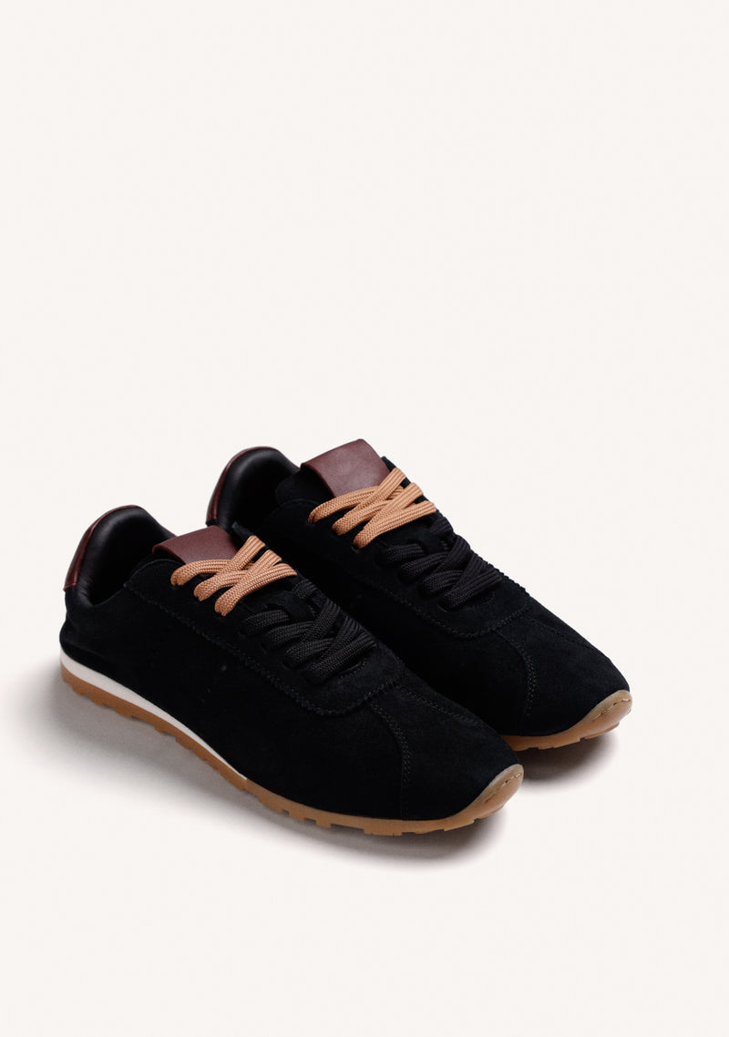 BLACK LEATHER SNEAKERS