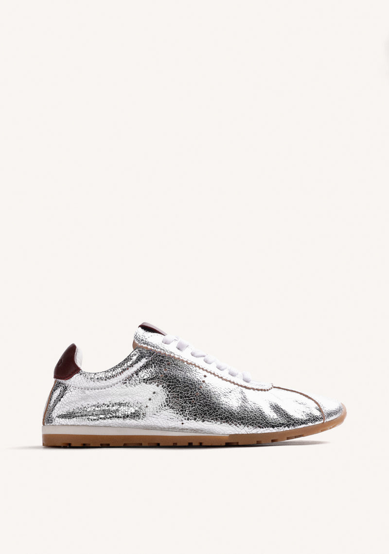 SILVER LEATHER SNEAKERS