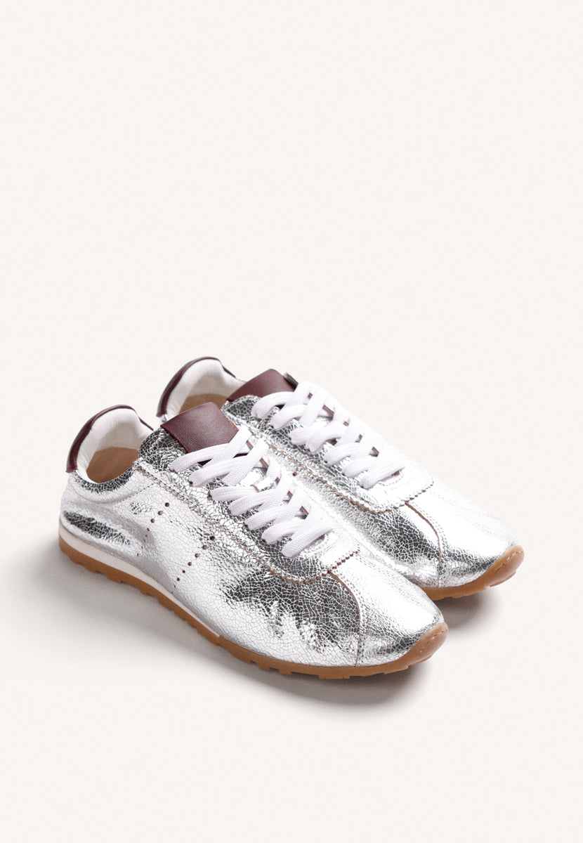 ZAPATILLAS PLATEADO PIEL