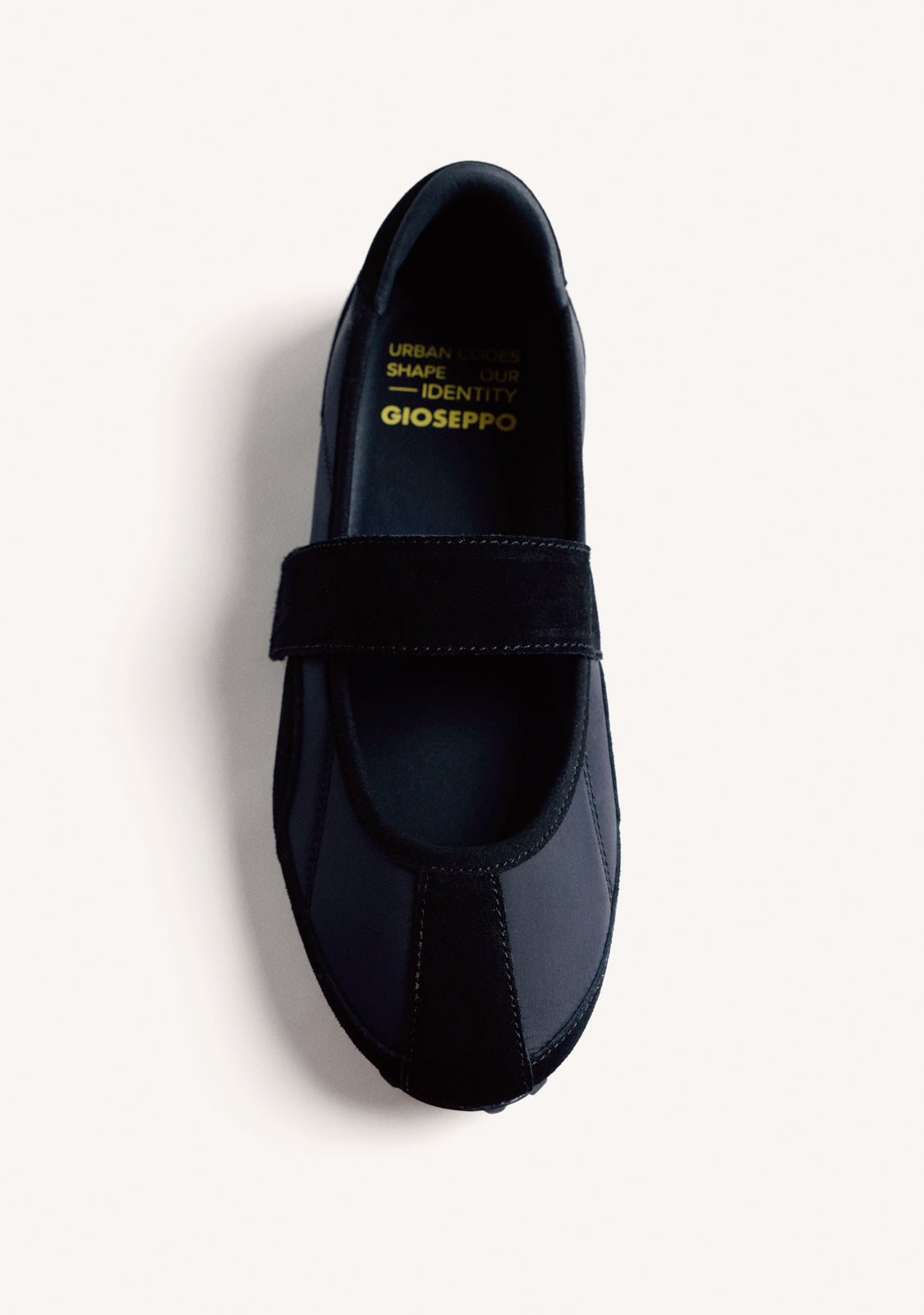 BLACK SPORT BALLET FLATS IN LEATHER AND NYLON