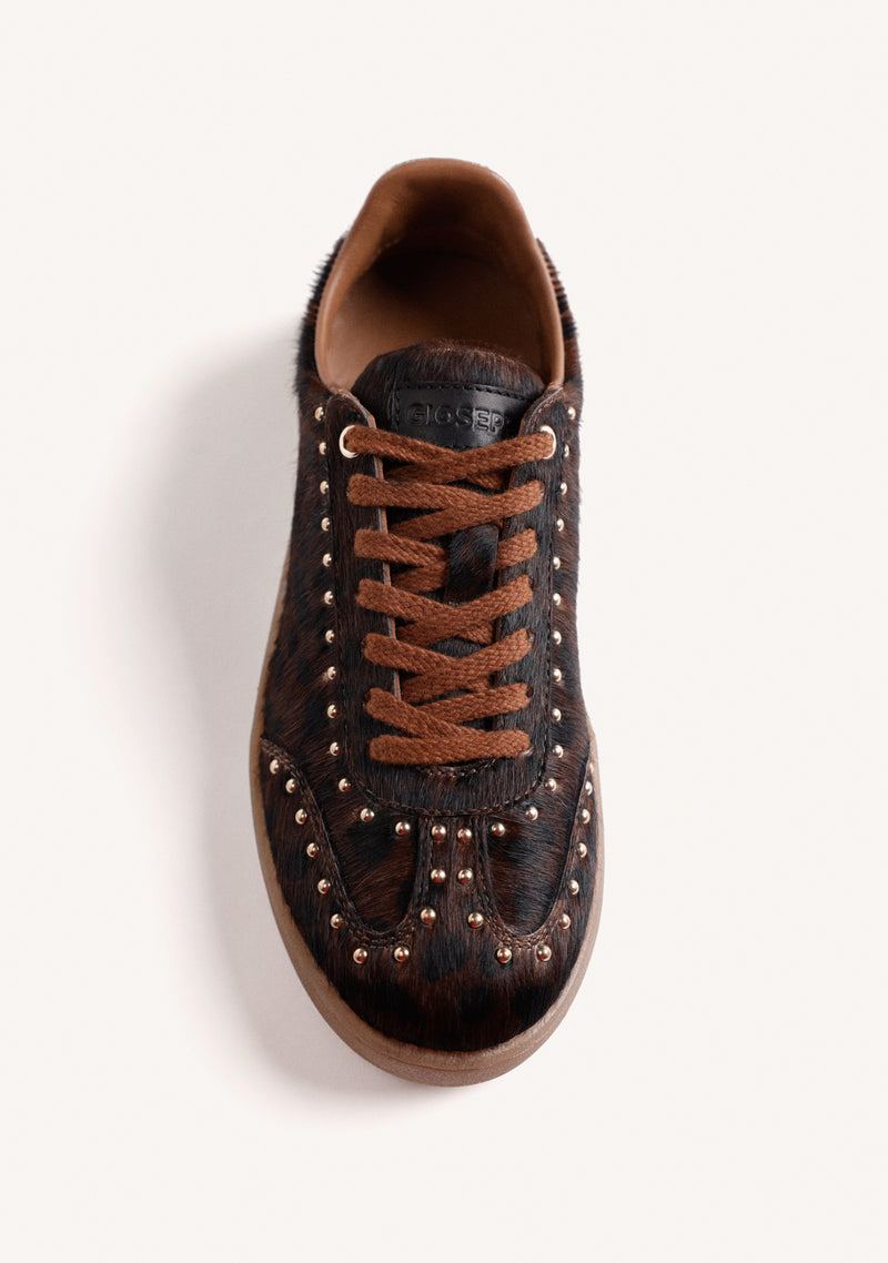 SNEAKERS STAMPA ANIMALE PELLE BORCHIE