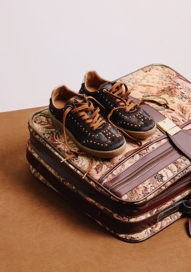 SNEAKERS STAMPA ANIMALE PELLE BORCHIE