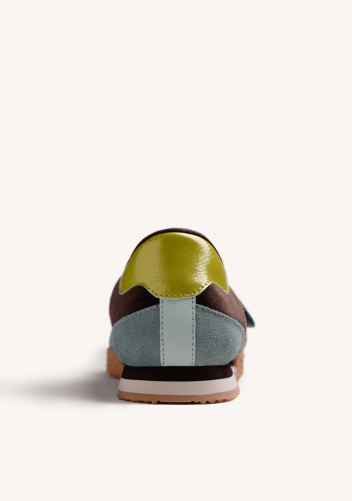 BROWN SPORTY BALLET FLATS IN LEATHER AND NYLON
