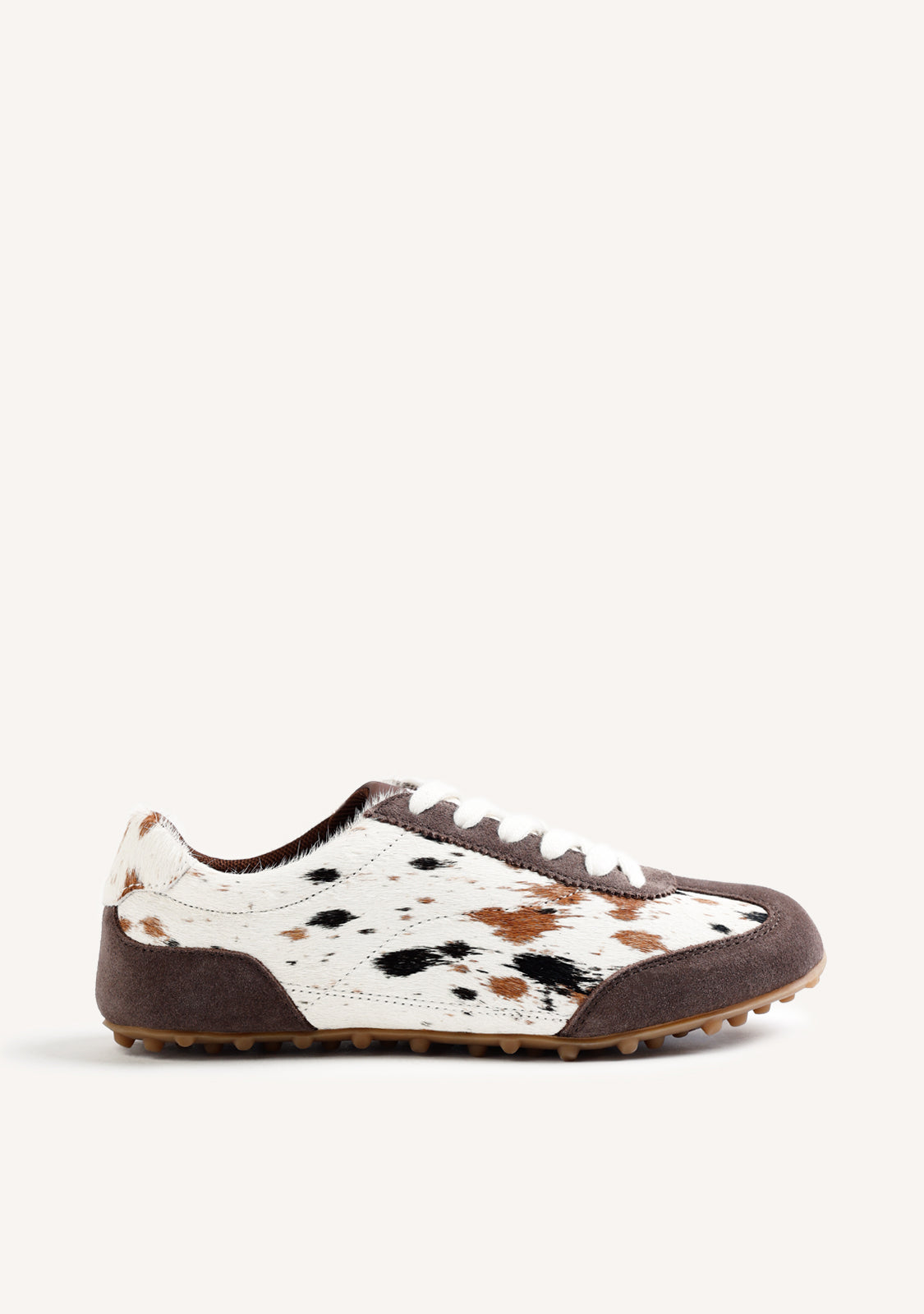 ANIMAL PRINT LEATHER AND NYLON SNEAKERS