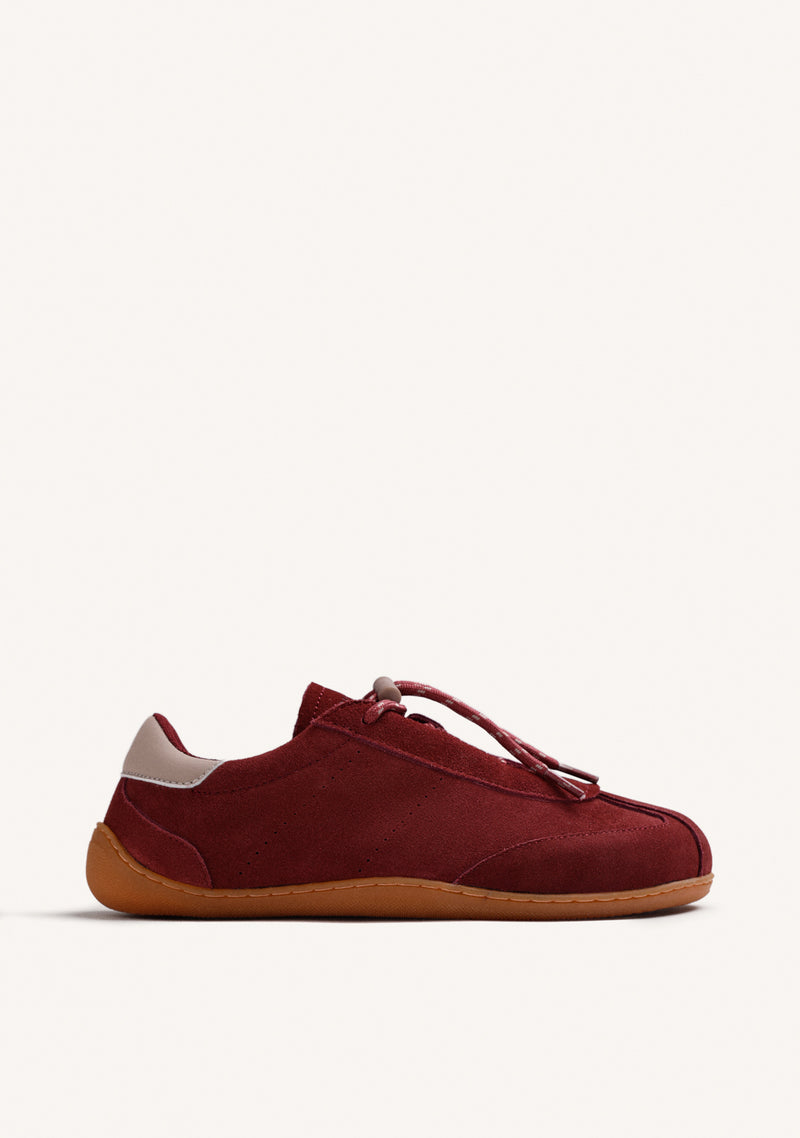 BAREFOOT BURGUNDY LEATHER SNEAKERS