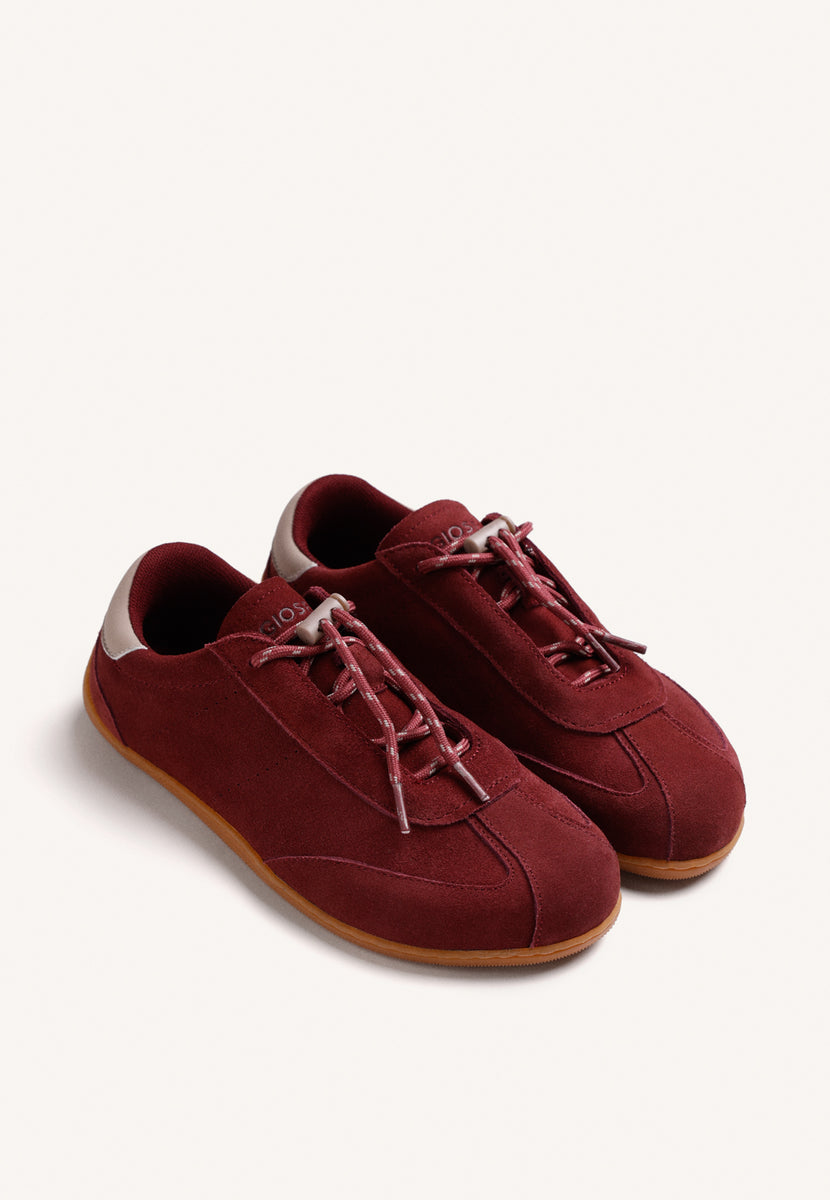 BAREFOOT BURGUNDY LEATHER SNEAKERS