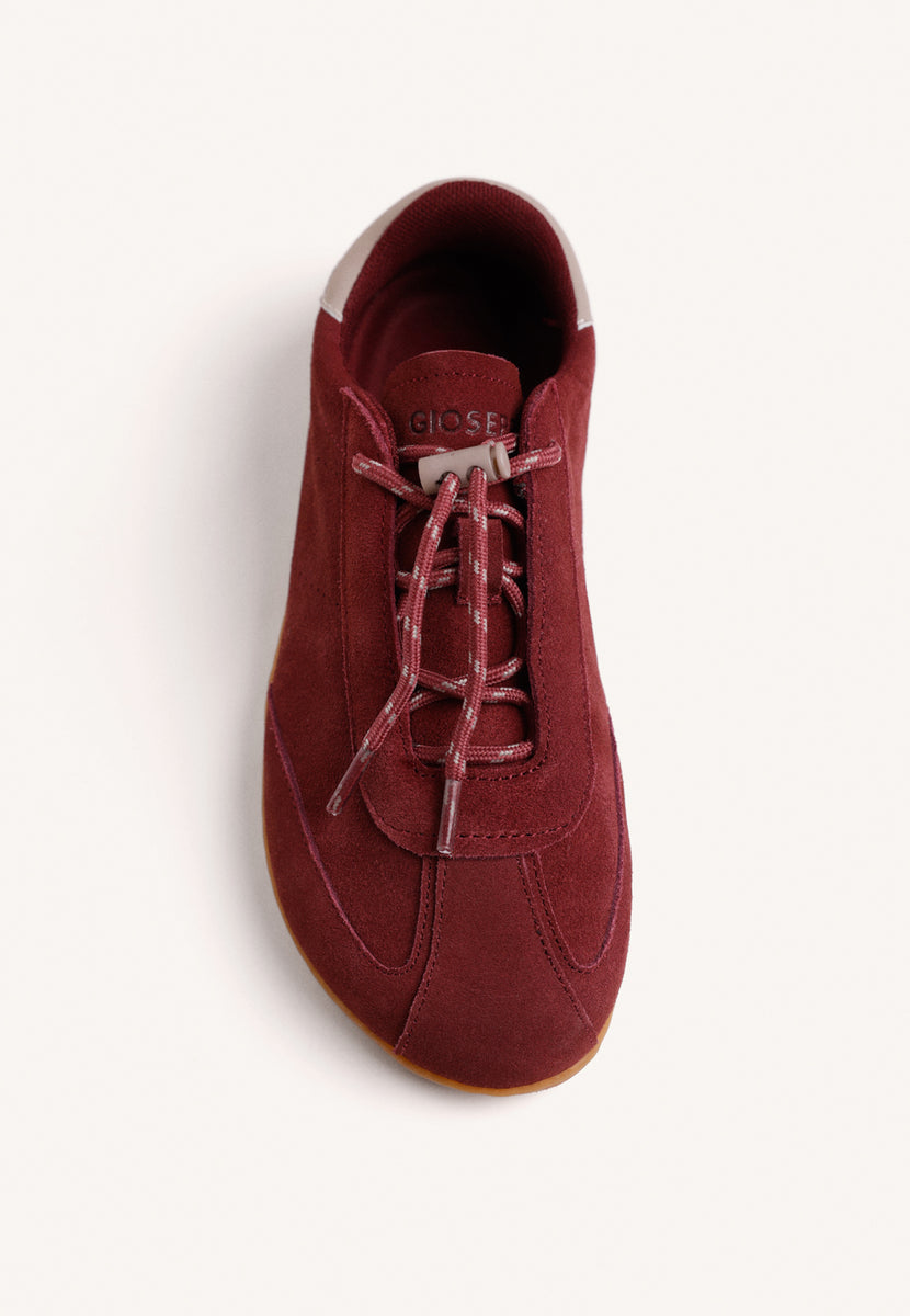 BAREFOOT BURGUNDY LEATHER SNEAKERS
