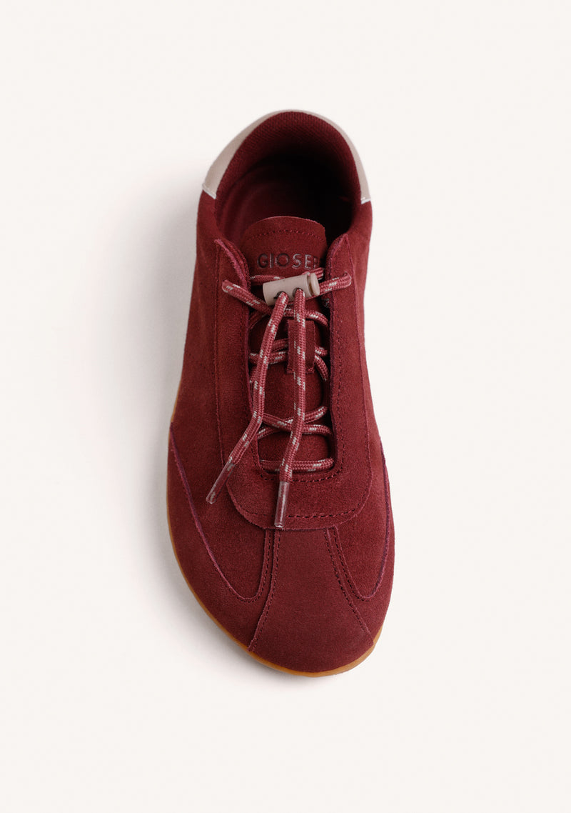 BAREFOOT BURGUNDY LEATHER SNEAKERS