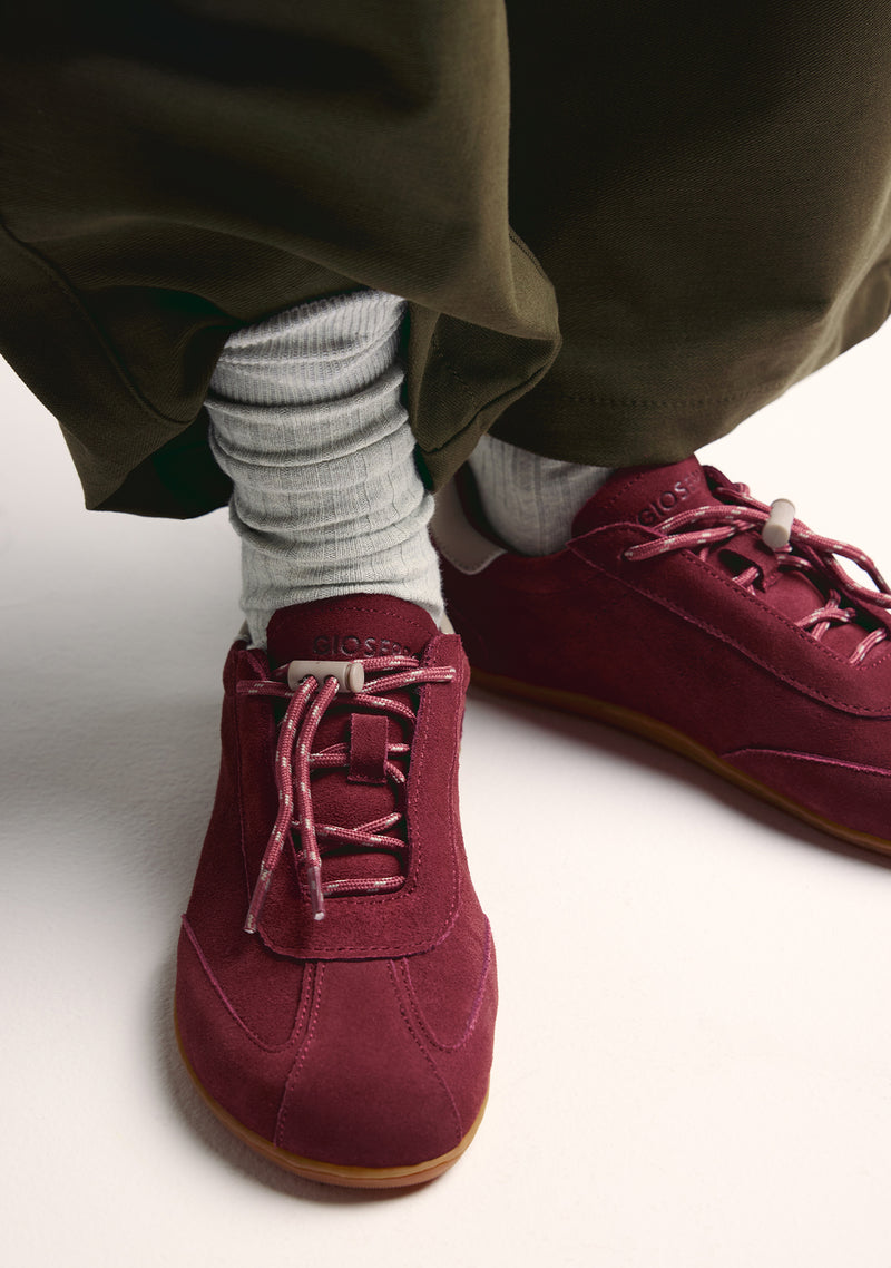 BAREFOOT BURGUNDY LEATHER SNEAKERS