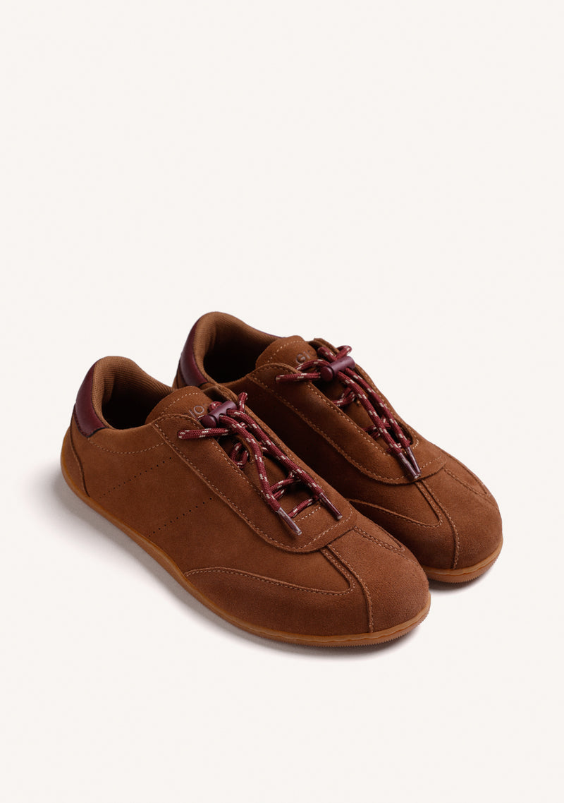 BROWN BAREFOOT SUEDE LEATHER SNEAKERS