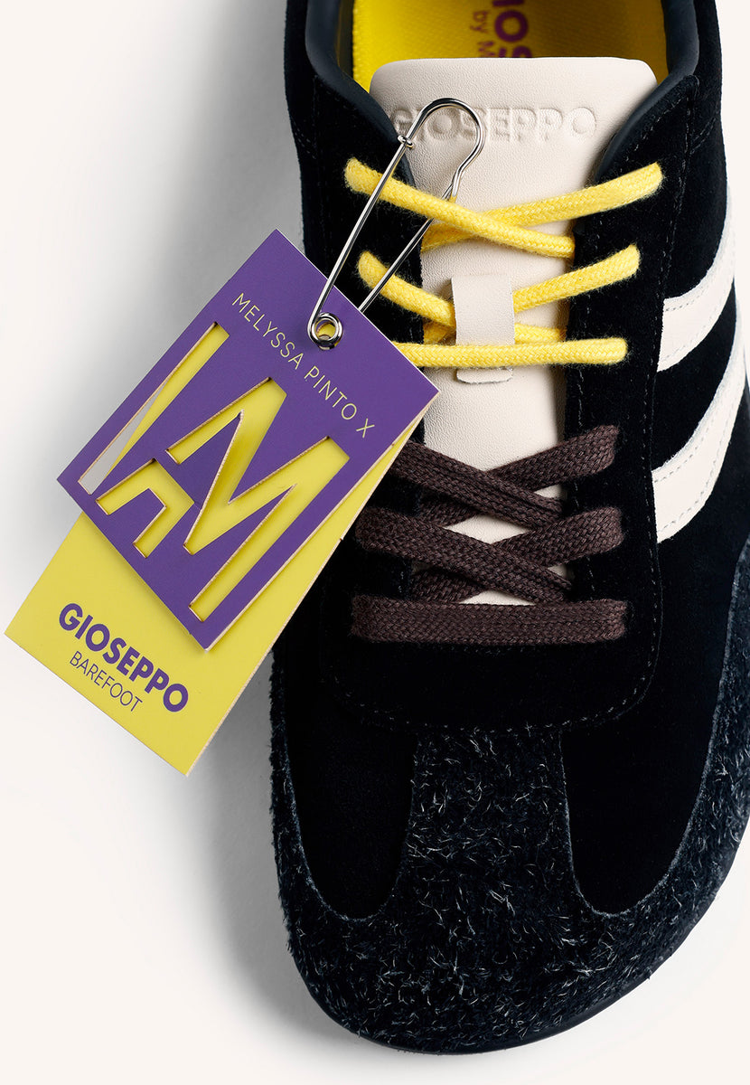 GIOSEPPO BAREFOOT – BLACK LEATHER SNEAKERS BY MELYSSA PINTO (I AM EDITION)