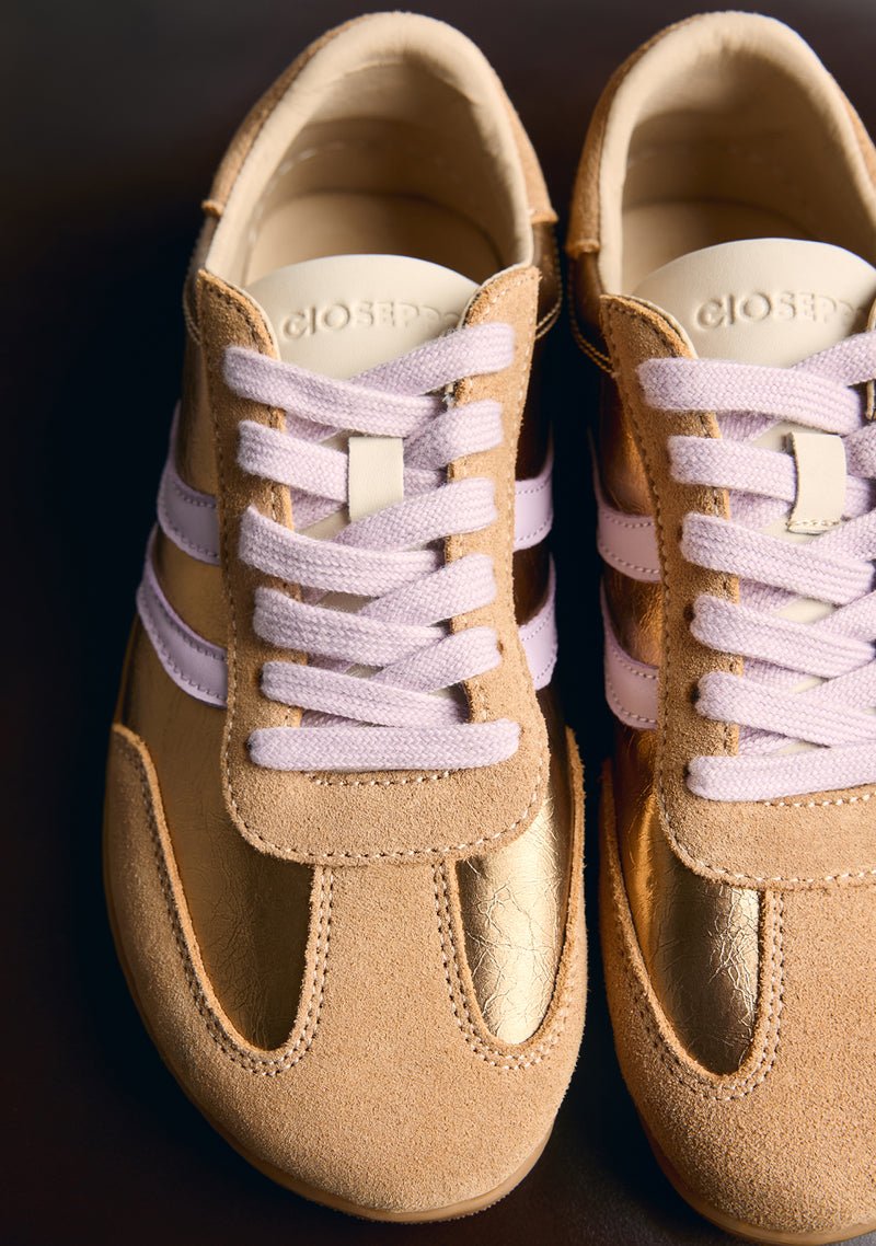 BAREFOOT SHINY LEATHER SNEAKERS