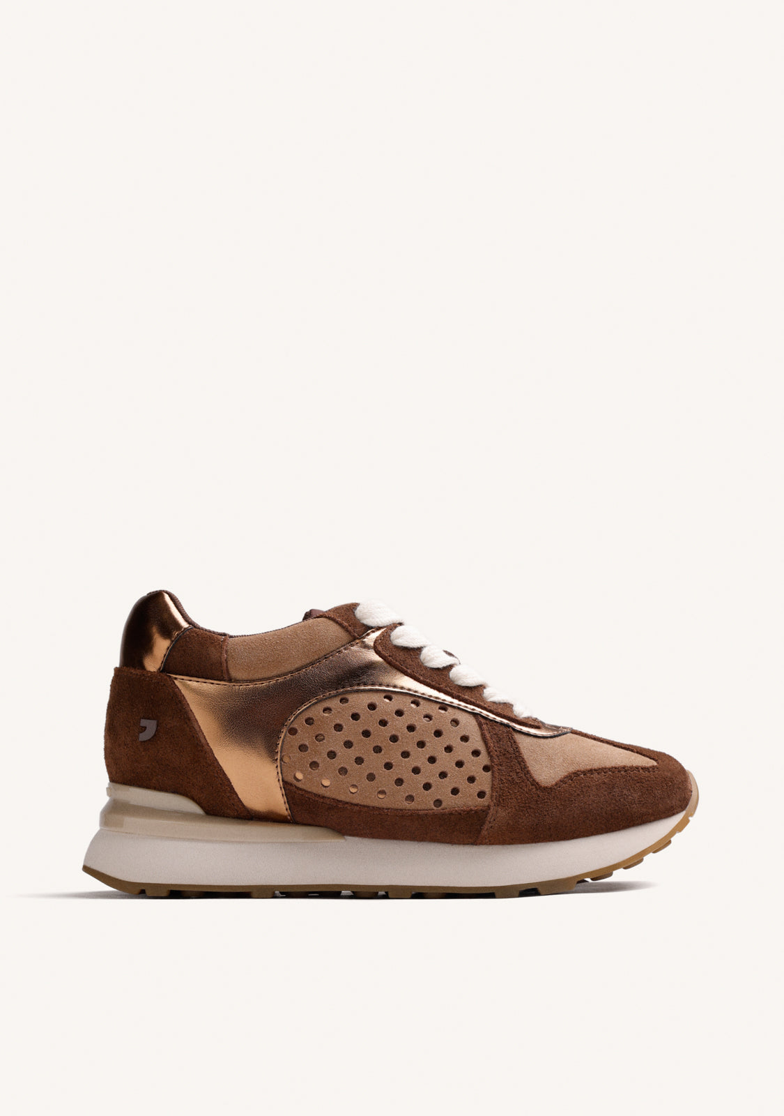 BRONZE LEATHER WEDGE SNEAKERS
