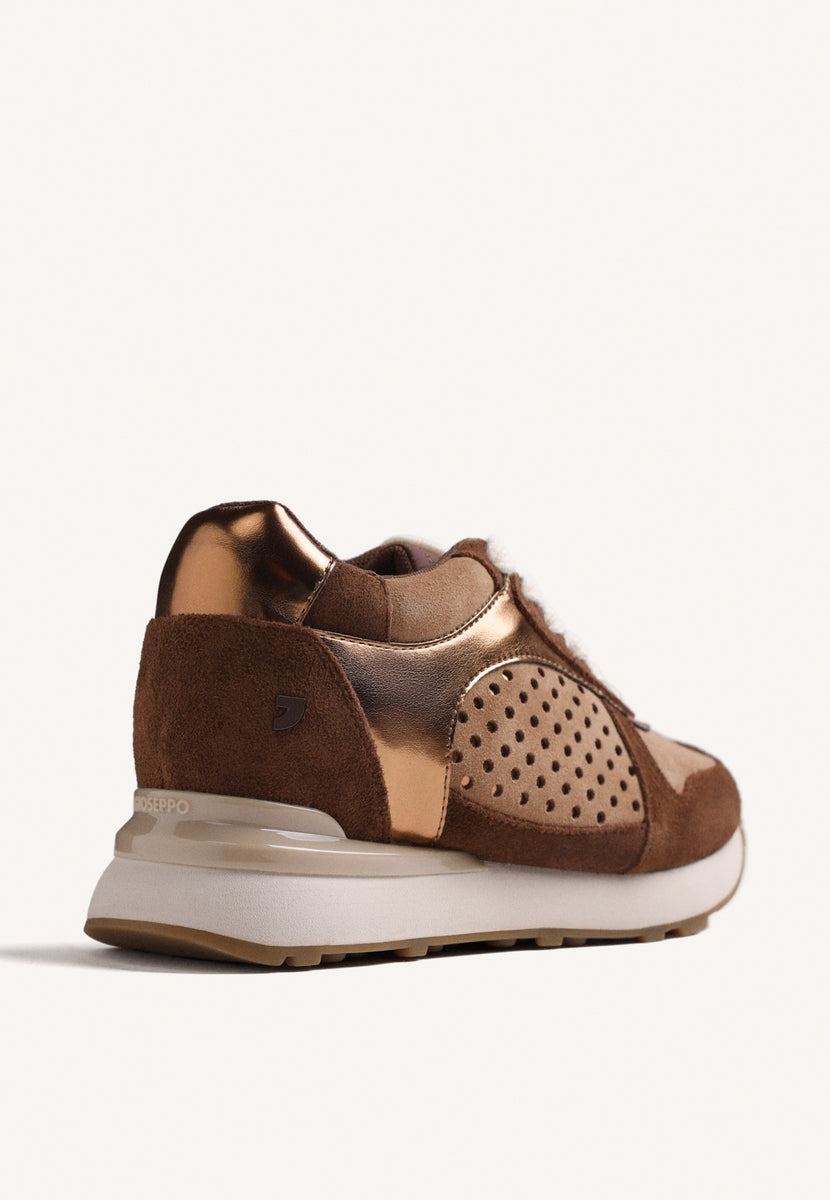 SNEAKERS BRONZO IN PELLE CON ZEPPA