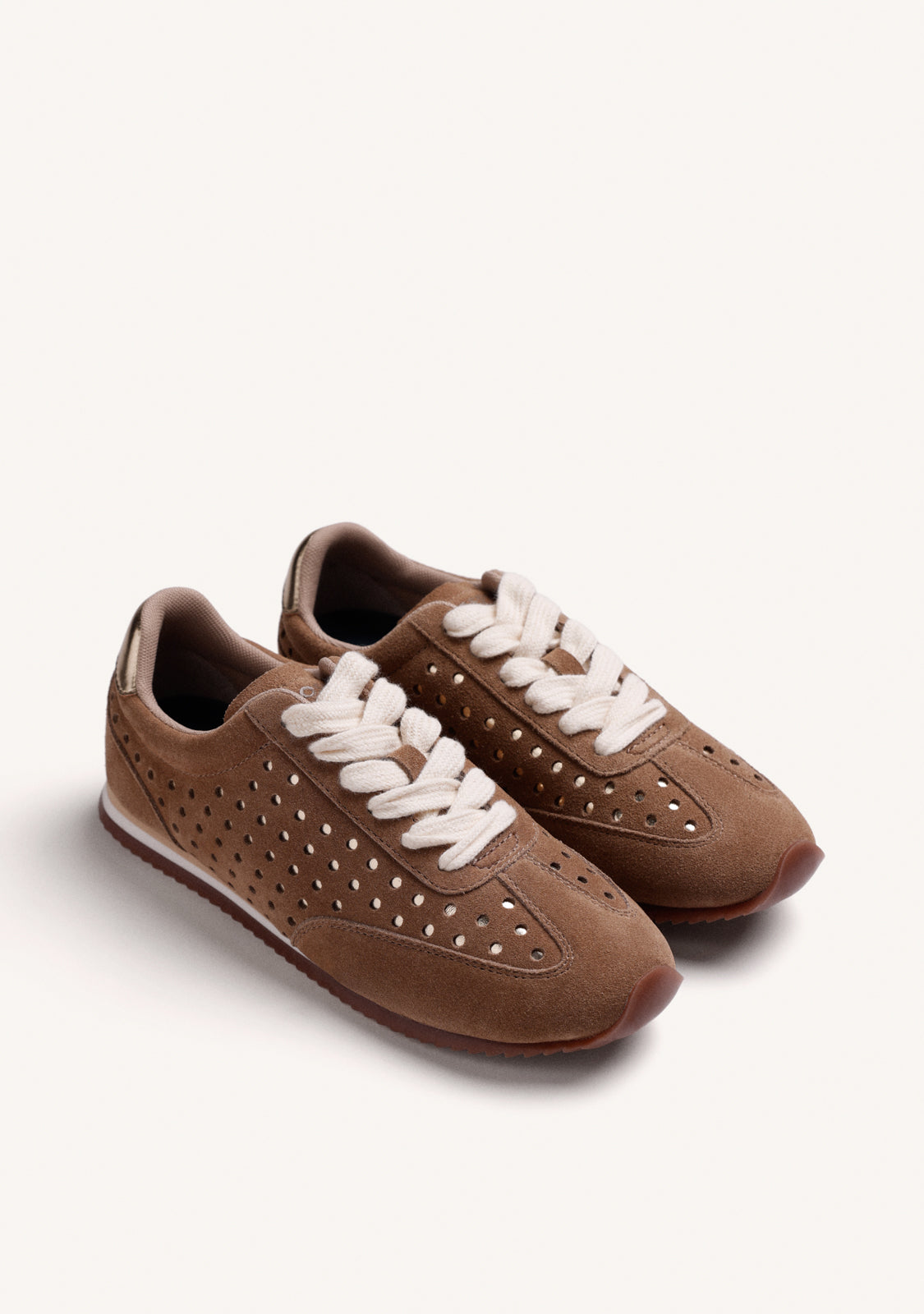 BROWN SHINY LEATHER SNEAKERS
