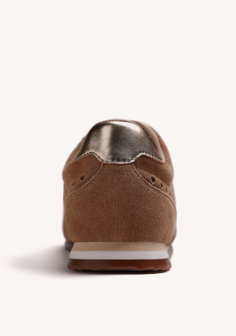 BROWN SHINY LEATHER SNEAKERS
