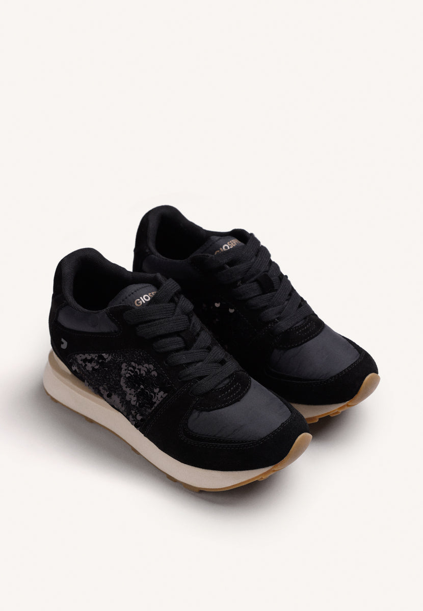 ZAPATILLAS NEGRO PIEL CUÑA