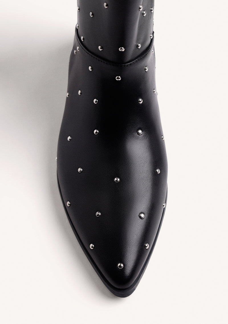 BLACK STUDDED BOOTS