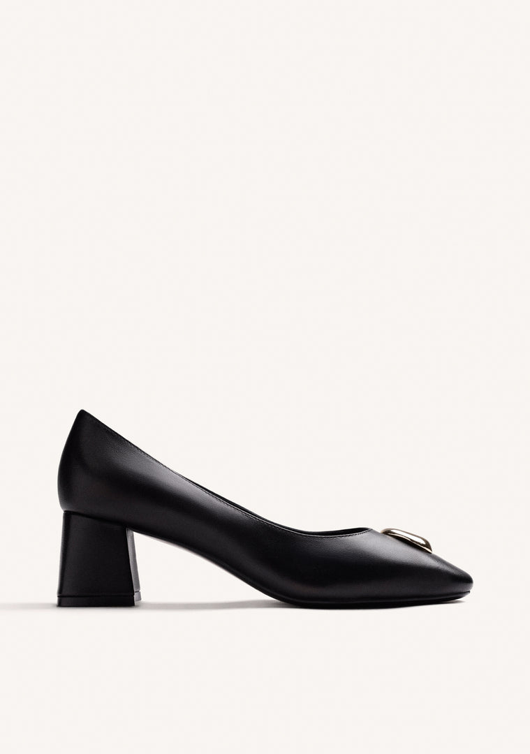 ZAPATOS TACÓN NEGRO PIEL JOYA