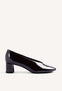 BURGUNDY PATENT EFFECT HEEL SHOES