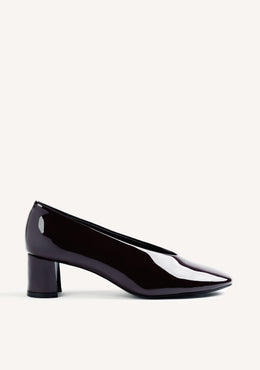 BURGUNDY PATENT EFFECT HEEL SHOES