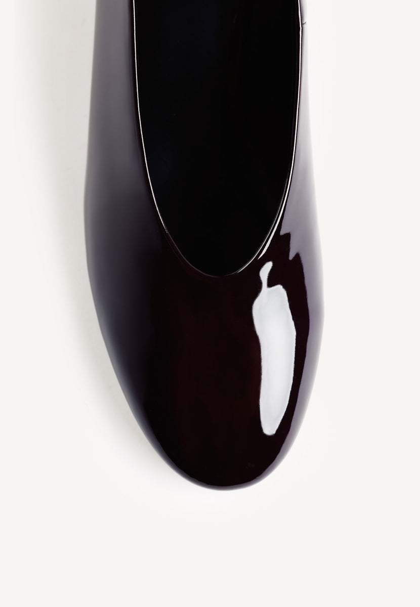 SCARPE CON TACCO BORDEAUX EFFETTO VERNICE