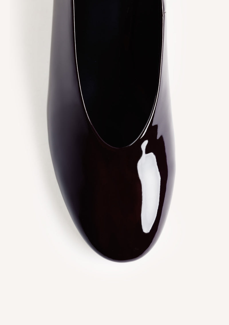 BURGUNDY PATENT EFFECT HEEL SHOES