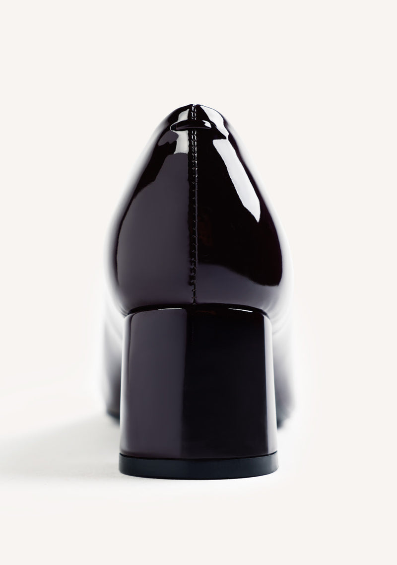 BURGUNDY PATENT EFFECT HEEL SHOES