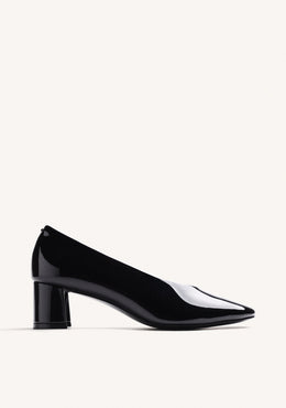BLACK PATENT EFFECT HEEL SHOES