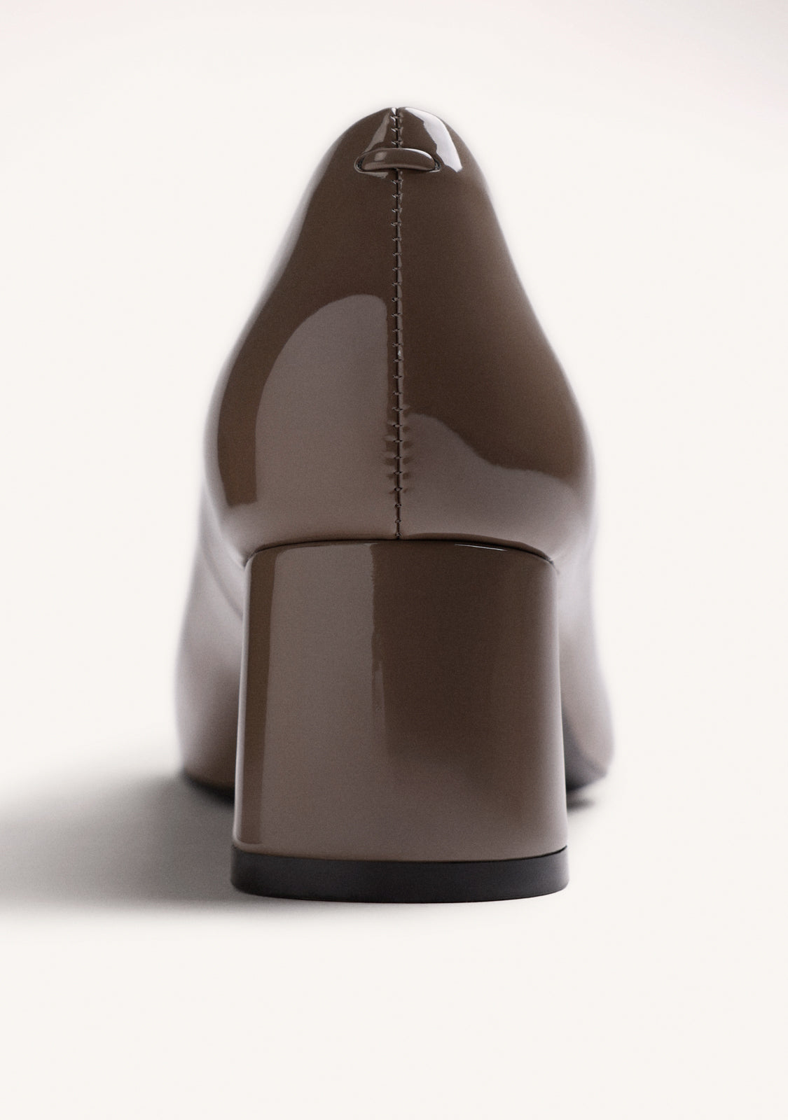 TAUPE PATENT EFFECT HEEL SHOES