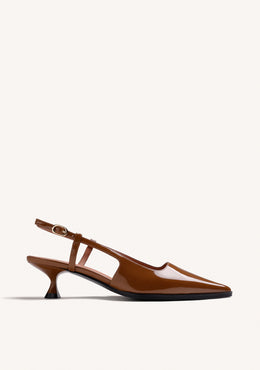 CAMEL OPEN-BACK HEEL SHOES