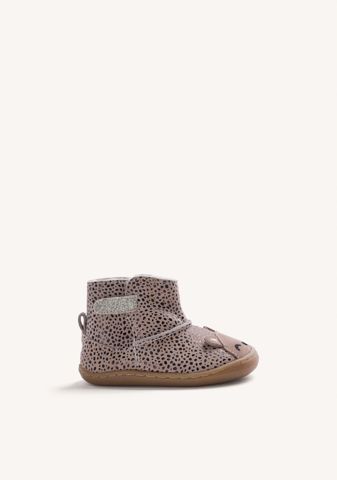 BAREFOOT LEATHER ANIMAL PRINT ANKLE BOOTS