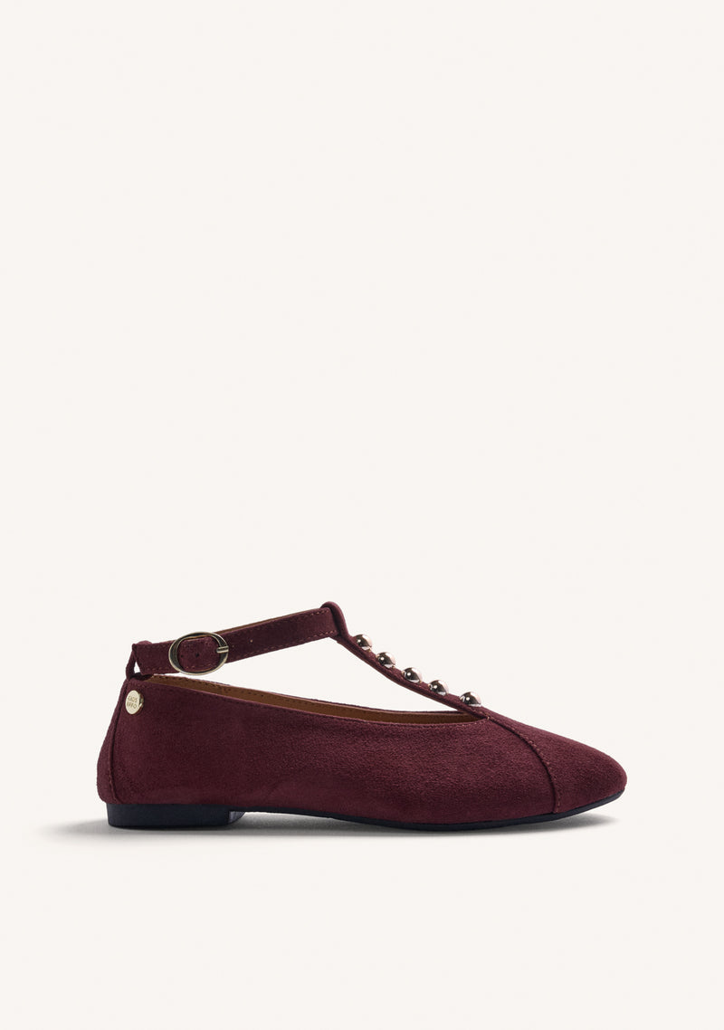 BAILARINAS BURDEOS PIEL TACHAS